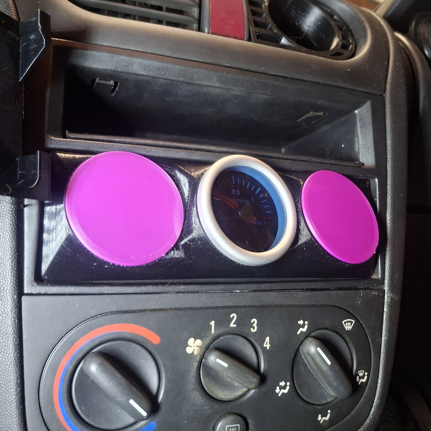 Single DIN Triple Gauge Mount β Radio Delete Panel