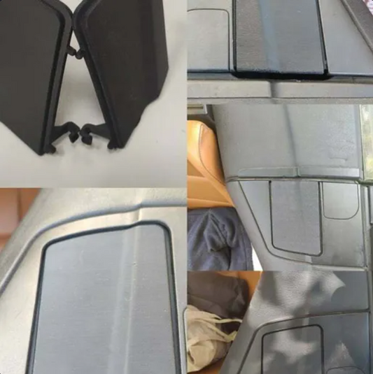 BMW E46 Convertible rear trim rod covers, installed