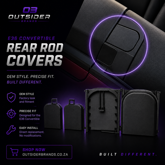 BMW E36 Convertible Rear Trim Rod Covers (Set)